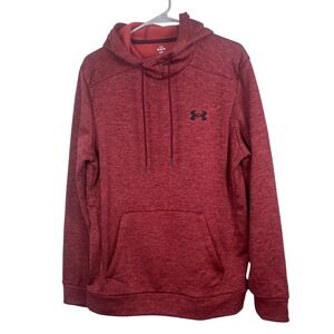 Under Armour Mens Armour Fleece Hoodie Maroon Heather Pullover Sweatshirt Medium